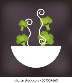 dish with vegetable menu vector illustration design