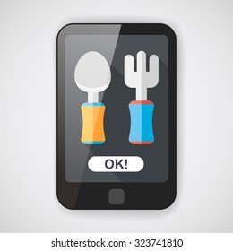 dish ware and cutlery flat icon with long shadow,eps10