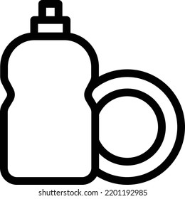 dish wash Vector illustration on a transparent background.Premium quality symbols.Thin line vector icon for concept and graphic design.
