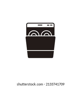 Dish washer icons  symbol vector elements for infographic web
