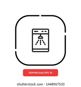 Dish washer, kitchen and appliance vector icon