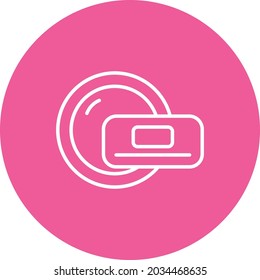 Dish Washer Line Inverted Vector Line Icon Design
