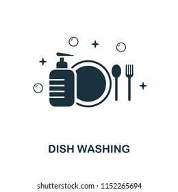 Dish Washing creative icon. Simple element illustration. Dish Washing concept symbol design from cleaning collection. Can be used for mobile and web design, apps, software, print.