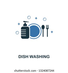 Dish Washing icon. Creative two colors design from cleaning icons collection. UI and UX usage. Illustration of dish washing icon. Pictogram isolated on white