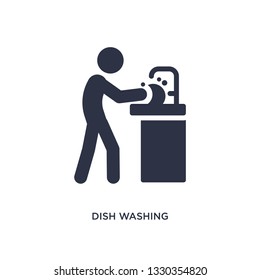 dish washing icon. Simple element illustration from activity and hobbies concept. dish washing editable symbol design on white background. Can be use for web and mobile.