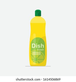 Dish washing liquid soap vector flat design.