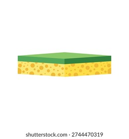 Dish washing scrub flat vector illustration isolated on white background.