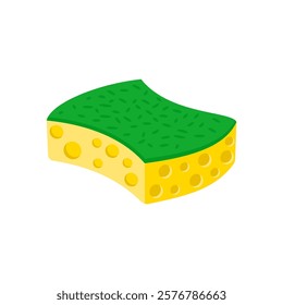 Dish, Washing Sponge, Kitchen Vector Illustration Isolated