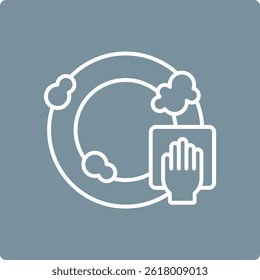 Ícone do vetor de Lavagem do Prato. Pode ser usado para impressão, aplicativos móveis e da Web.