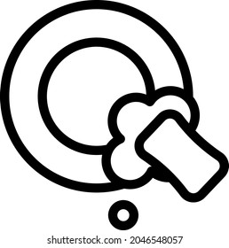 dish washing vector thin line icon
