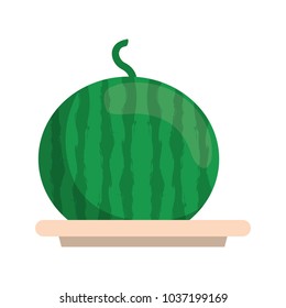 dish with watermelon icon over white background  colorful design vector illustration