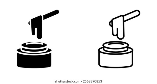 Dish and wax set icon on white background