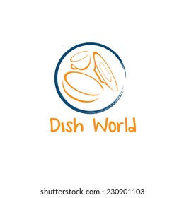 dish world concept vector design template