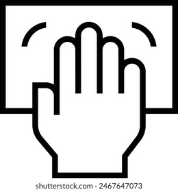 icono de paño de cocina. Diseño de estilo lineal delgado aislado sobre fondo blanco