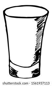 Dishes for a bar, restaurant. Isolated vector illustration. Glass for strong drinks.