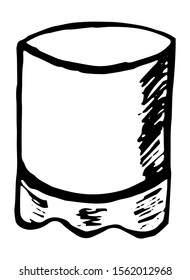 Dishes for a bar, restaurant. Isolated vector illustration. Glass for strong drinks.