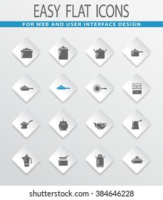 Dishes easy flat web icons for user interface design