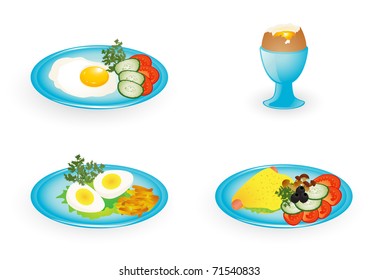 Dishes with egg