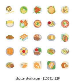 
Dishes Flat Vector Icons 
