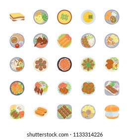 
Dishes Flat Vector Icons Pack 
