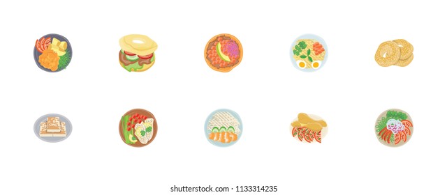 
Dishes Flat Vectors Pack 
