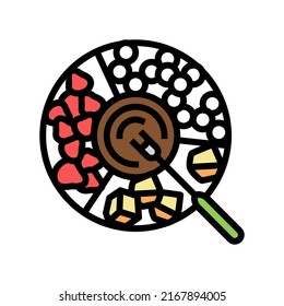 dishes fondue color icon vector. dishes fondue sign. isolated symbol illustration