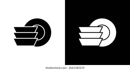 Icono de platos de un Vector de estilo plano
