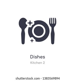 dishes icon. isolated dishes icon vector illustration from kitchen 2 collection. editable sing symbol can be use for web site and mobile app