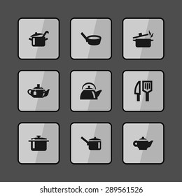 dishes icon set