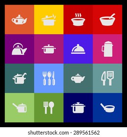 dishes icon set