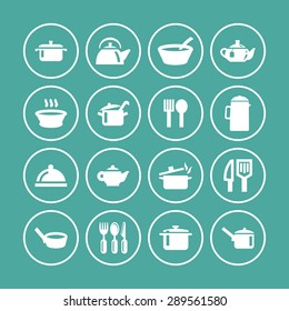 dishes icon set