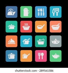 dishes icon set