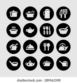 dishes icon set