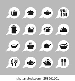 dishes icon set