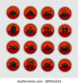 dishes icon set