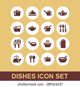 dishes icon set