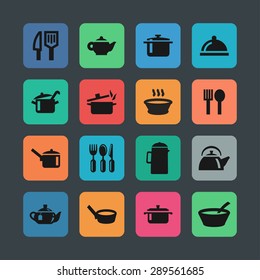 dishes icon set