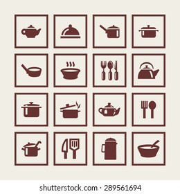 dishes icon set