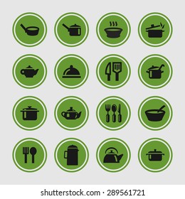 dishes icon set