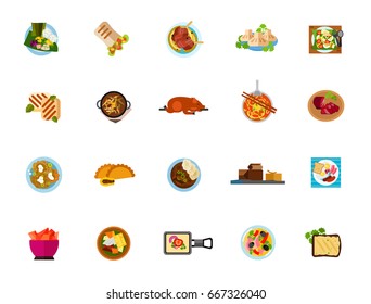 Dishes icon set