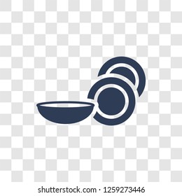 Dishes icon. Trendy Dishes logo concept on transparent background from cleaning collection