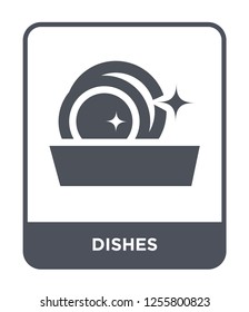 dishes icon vector on white background, dishes trendy filled icons from Kitchen collection, dishes simple element illustration