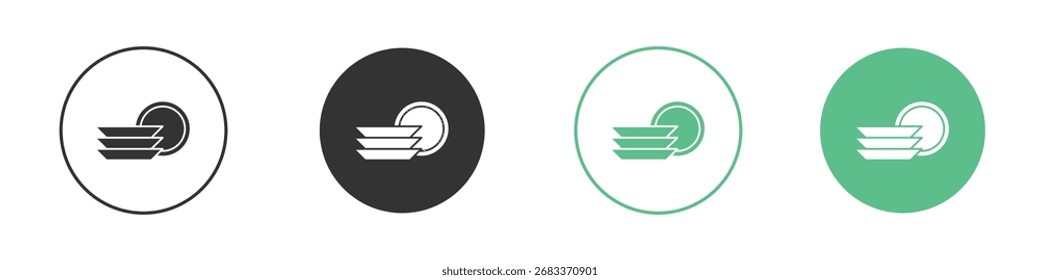 Ícone de pratos para os designs de site, celular, apresentação e logotipo.