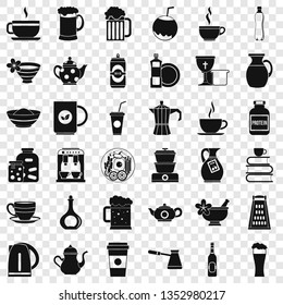 Dishes icons set. Simple style of 36 dishes vector icons for web for any design