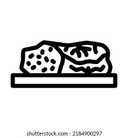 dishes in lettuce line icon vector. dishes in lettuce sign. isolated contour symbol black illustration