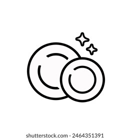 Dishes line icon. Clean plates vector sign.