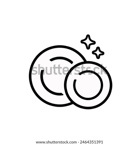 Dishes line icon. Clean plates vector sign.