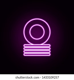 dishes neon icon. Elements of home things set. Simple icon for websites, web design, mobile app, info graphics