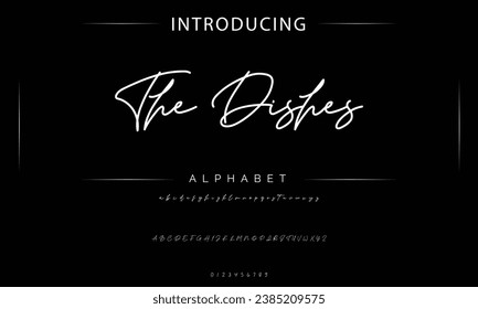 The Dishes signature Font Calligraphy Logotype Script Brush Font Type Font lettering handwritten