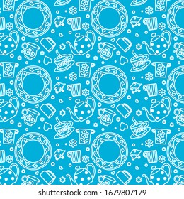 Dishes, tea service. Contour pattern.